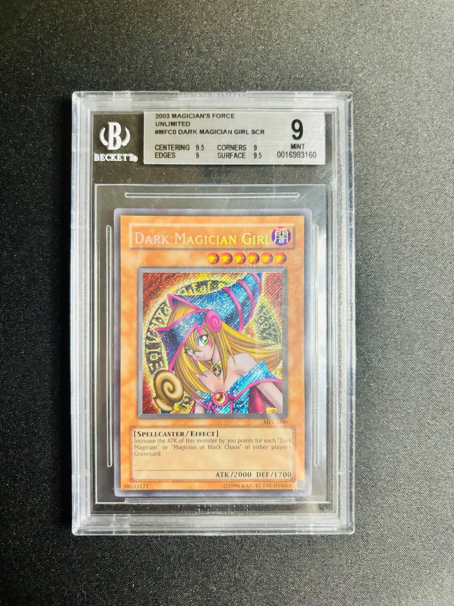 2003 MAGICIAN'S FORCE UNLIMITED #MFC DARK MAGICIAN GIRL SCR BGS 9