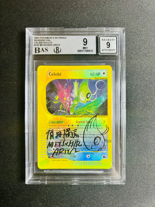 2003 POKEMON-E SKYRIDGE REVERSE FOIL CELEBI HOLO R #145 MITSUHIRO ARITA BGS 9/9