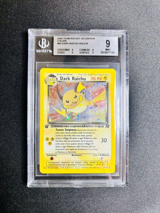 2000 TEAM ROCKET 1ST EDITION ITALIAN #83 DARK RAICHU HOLO R BGS 9