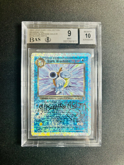 2002 LEGENDARY COLLECTION REVERSE FOIL #4 DARK BLASTOISE HOLO R MITSUHIRO ARITA BGS 9/10