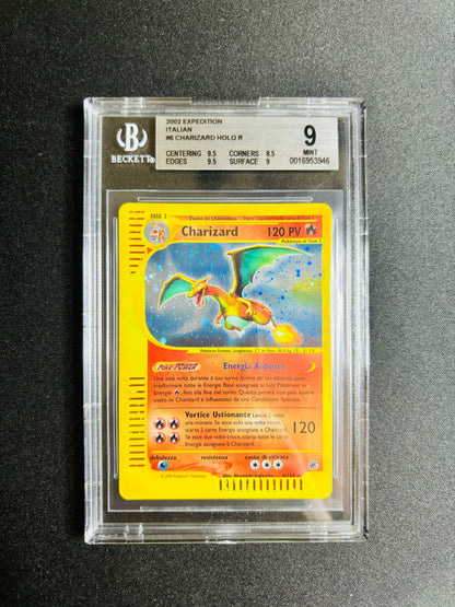 2002 EXPEDITION ITALIAN #6 CHARIZARD HOLO R BGS 9