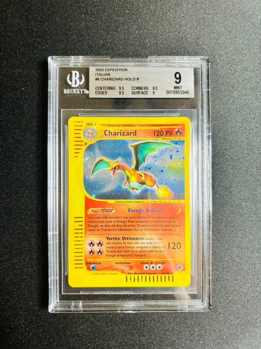 2002 EXPEDITION ITALIAN #6 CHARIZARD HOLO R BGS 9