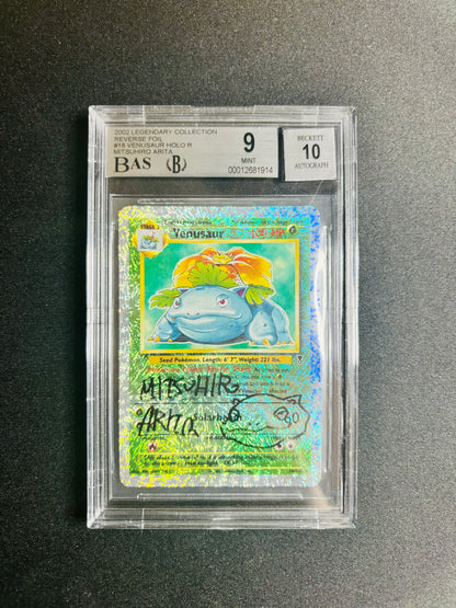 2002 LEGENDARY COLLECTION REVERSE FOIL #18 VENUSAUR HOLO R MITSUHIRO ARITA BGS 9/10