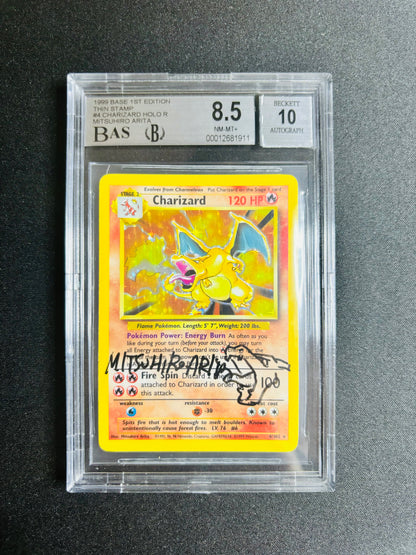 1999 BASE 1ST EDITION #4 CHARIZARD HOLO R MISTUHIRO ARITA BGS 8.5/10