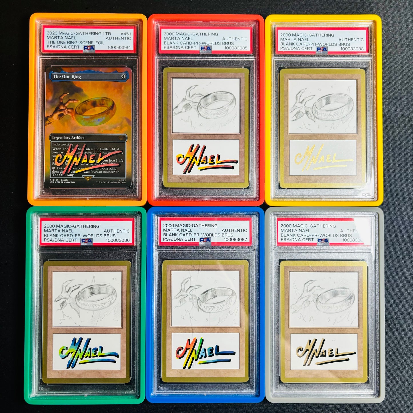 2000 MAGIC THE GATHERING MARTA NAEL AUTHENTIC BLANK CARD SKETCH PSA AA [SET]