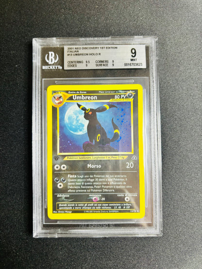2001 NEO DISCOVERY 1ST EDITION ITALIAN #13 UMBREON HOLO R BGS 9