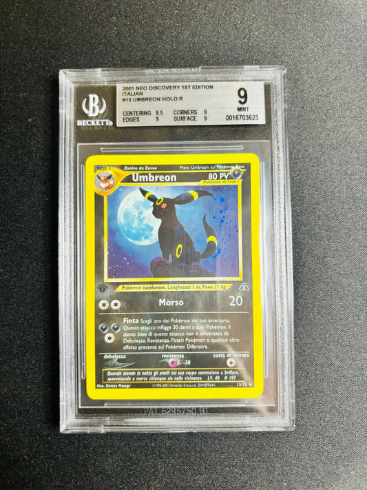 2001 NEO DISCOVERY 1ST EDITION ITALIAN #13 UMBREON HOLO R BGS 9