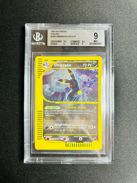 2003 SKYRIDGE ITALIAN #H30 UMBREON HOLO R BGS 9