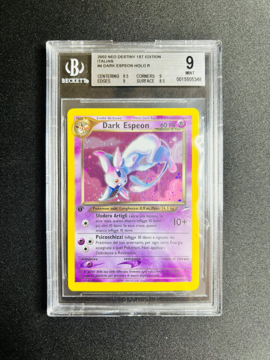 2002 NEO DESTINY 1ST EDITION ITALIAN #4 DARK ESPEON HOLO R BGS 9
